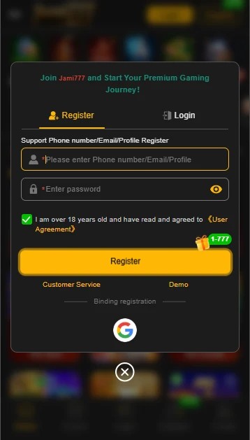 JAMI777 Game Register