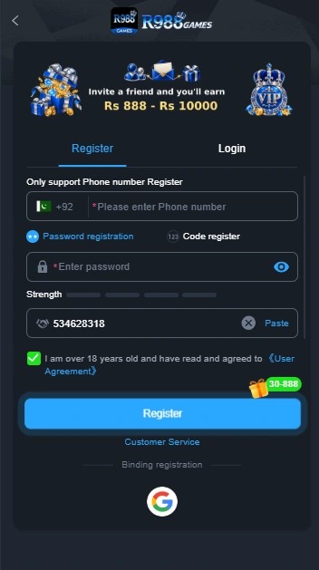 R988 Game register